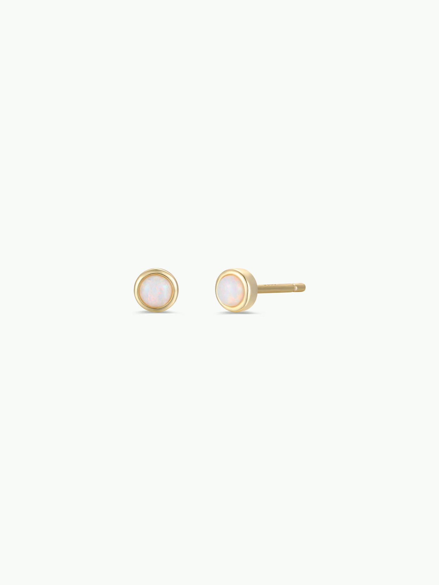 White Opalite GP Bezel Studs