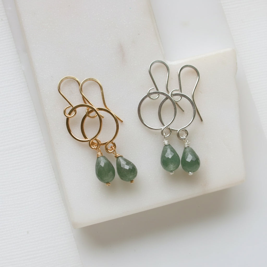Moss Aquamarine Petite Drop Earrings