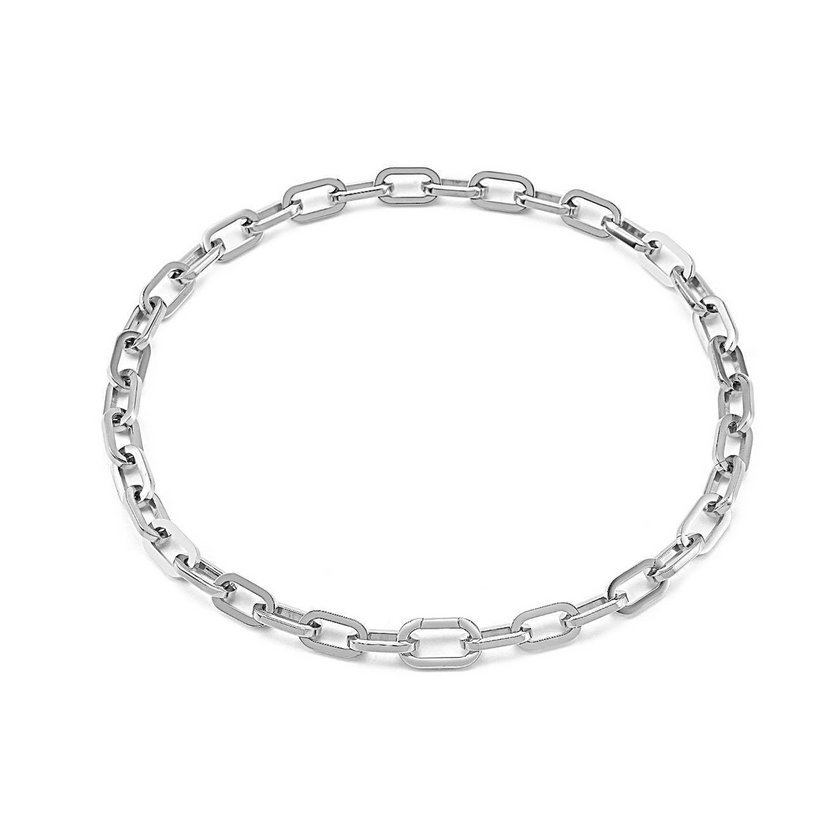 High Polish Paperclip Stainless Necklace