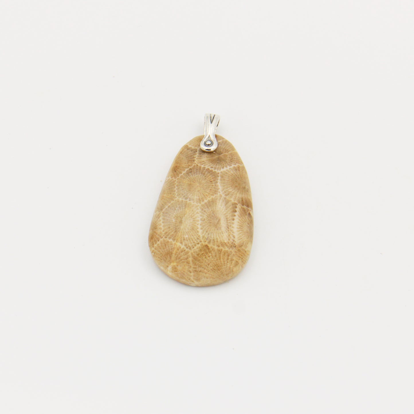 Petoskey Stone Pear Slice Pendant