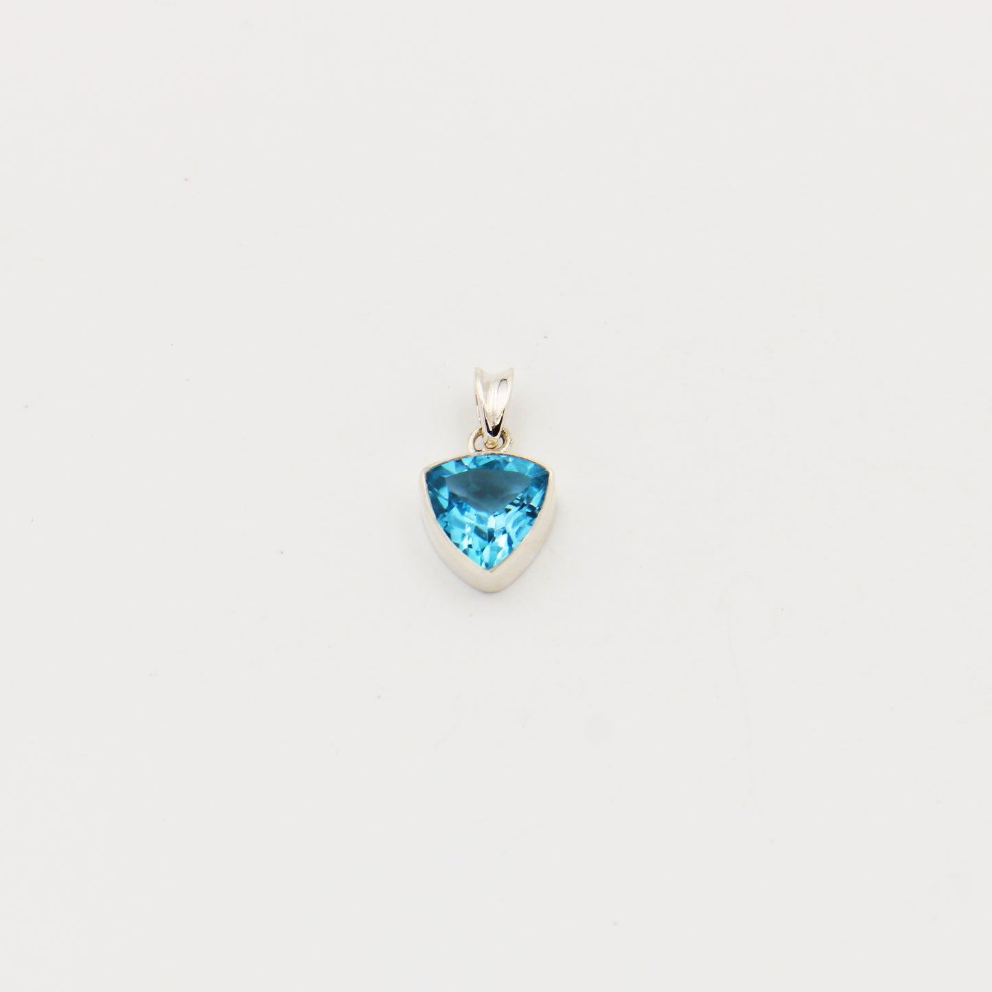 Blue Topaz Trilliant Sterling Pendant