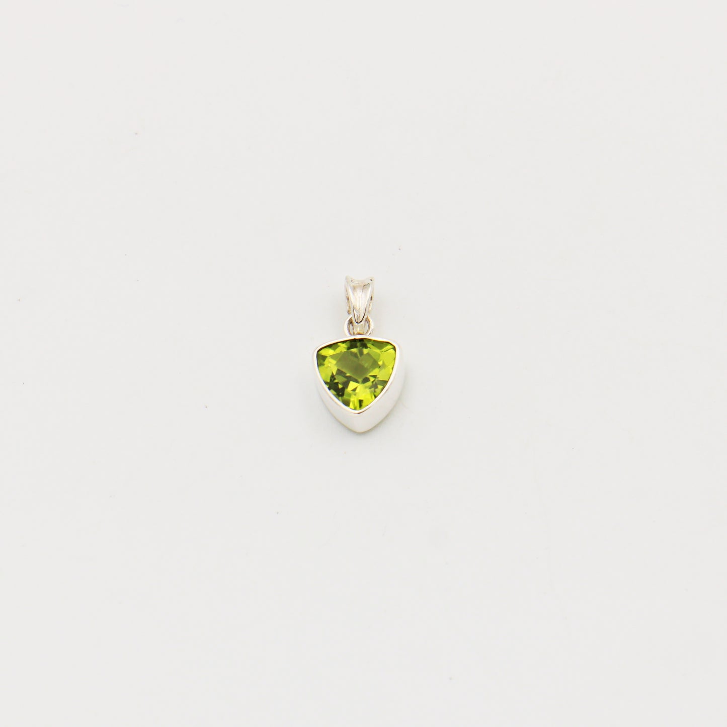 Peridot Trilliant Sterling Pendant