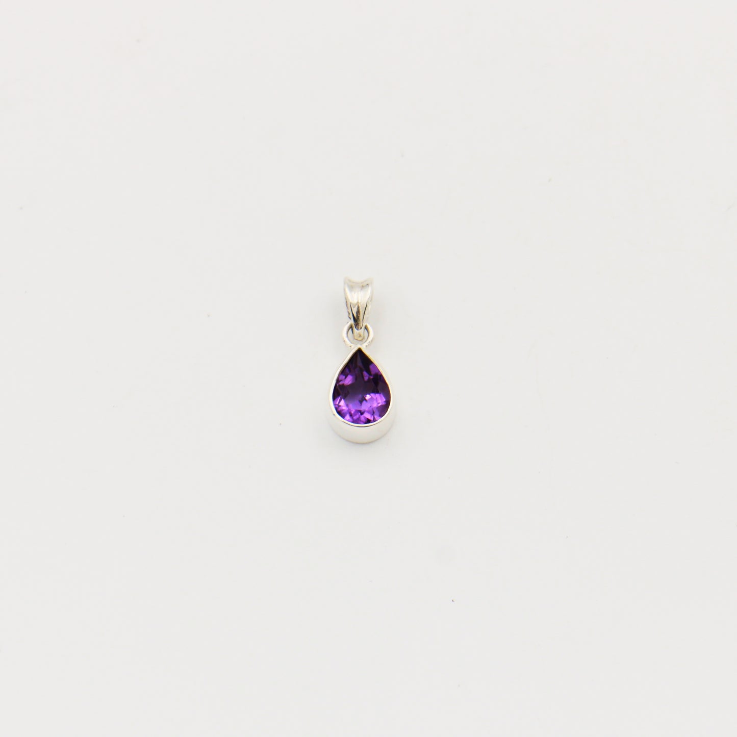 Amethyst Pear Sterling Pendant