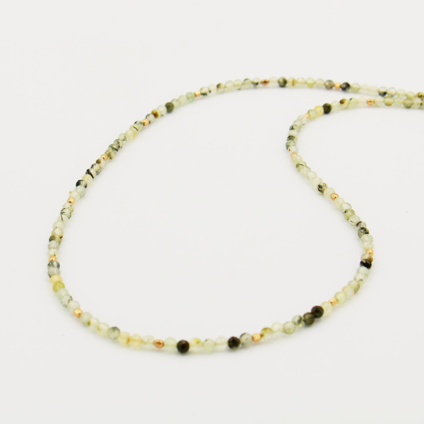 Prehnite Gold Filled Beaded Necklace