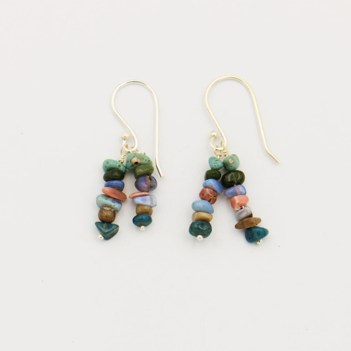 Local Stone Chip Stacked Sterling Earrings