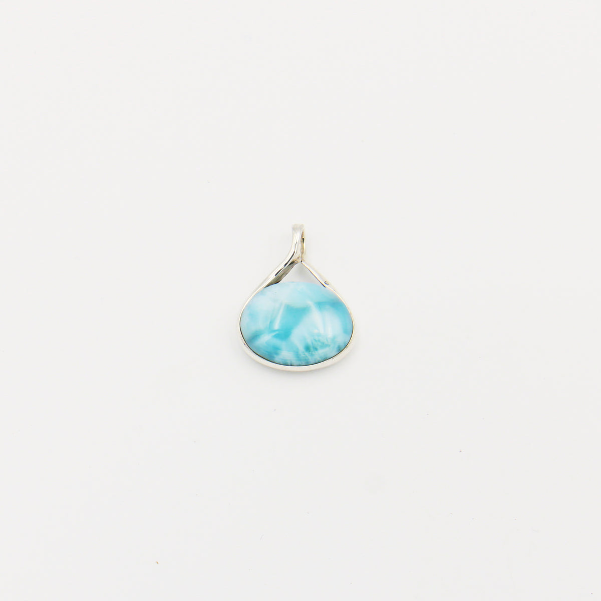 Larimar Oval Twist Sterling Pendant