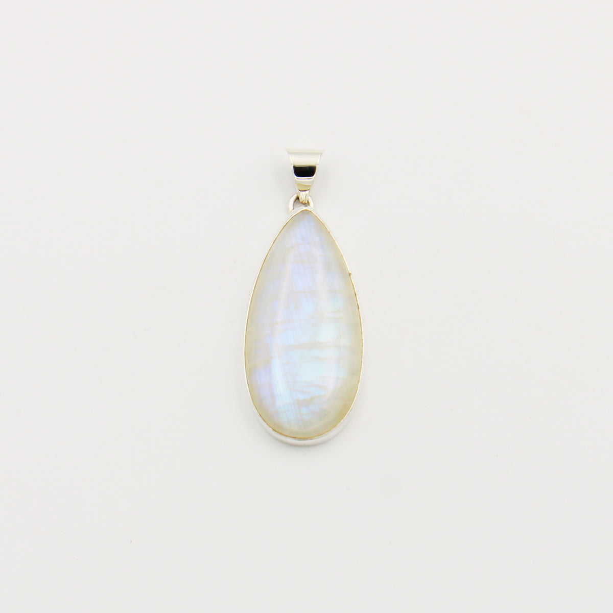 Moonstone Teardrop Sterling Silver Statement Pendant