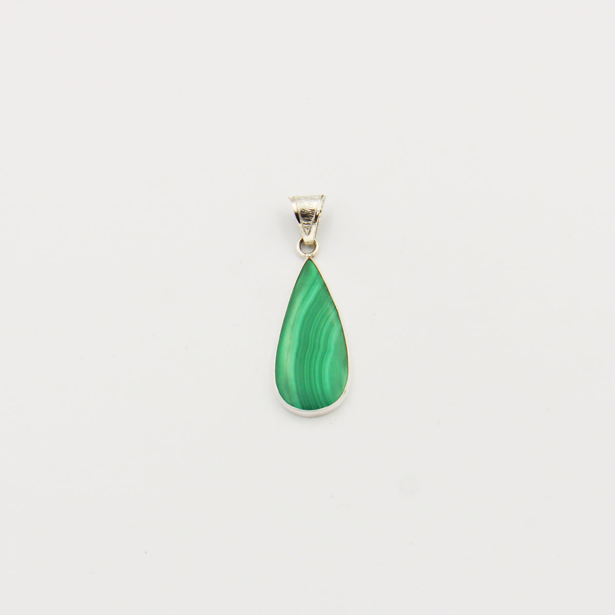 Malachite Teardrop Sterling Pendant