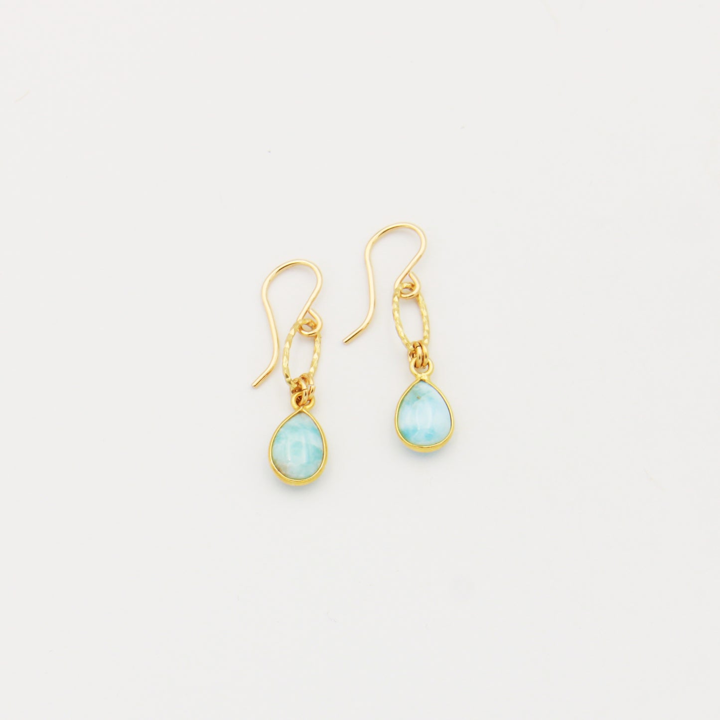 Larimar Pear Drop GF Earrings