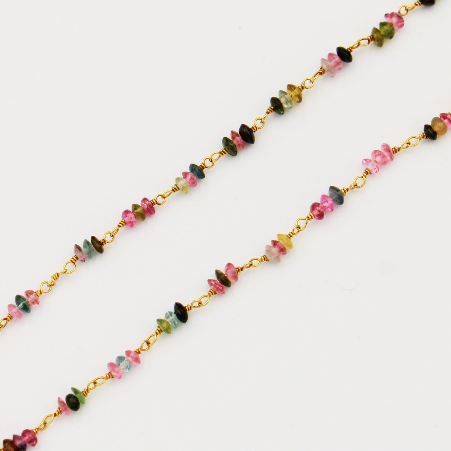 Tourmaline Trio & GF Necklace 15-17"