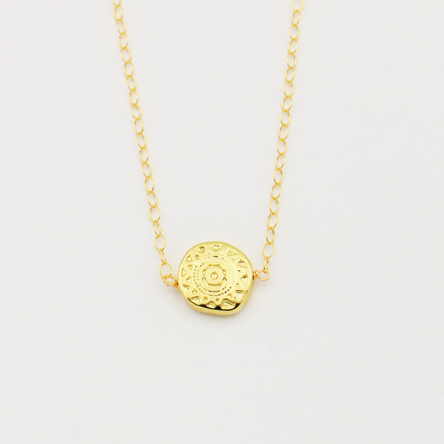 Gold Filled Medallion Necklace 16-18"