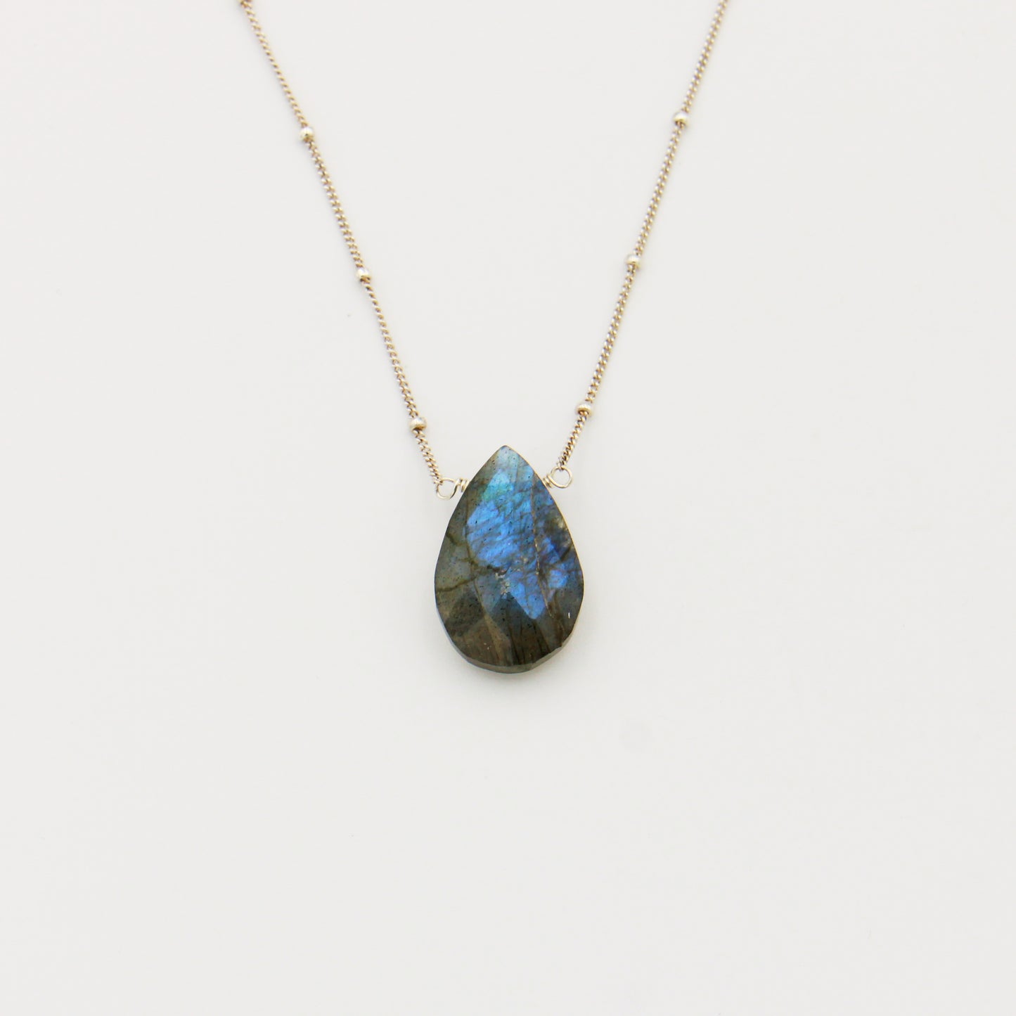 Drop of Goodness Labradorite Sterling Necklace 17-19"