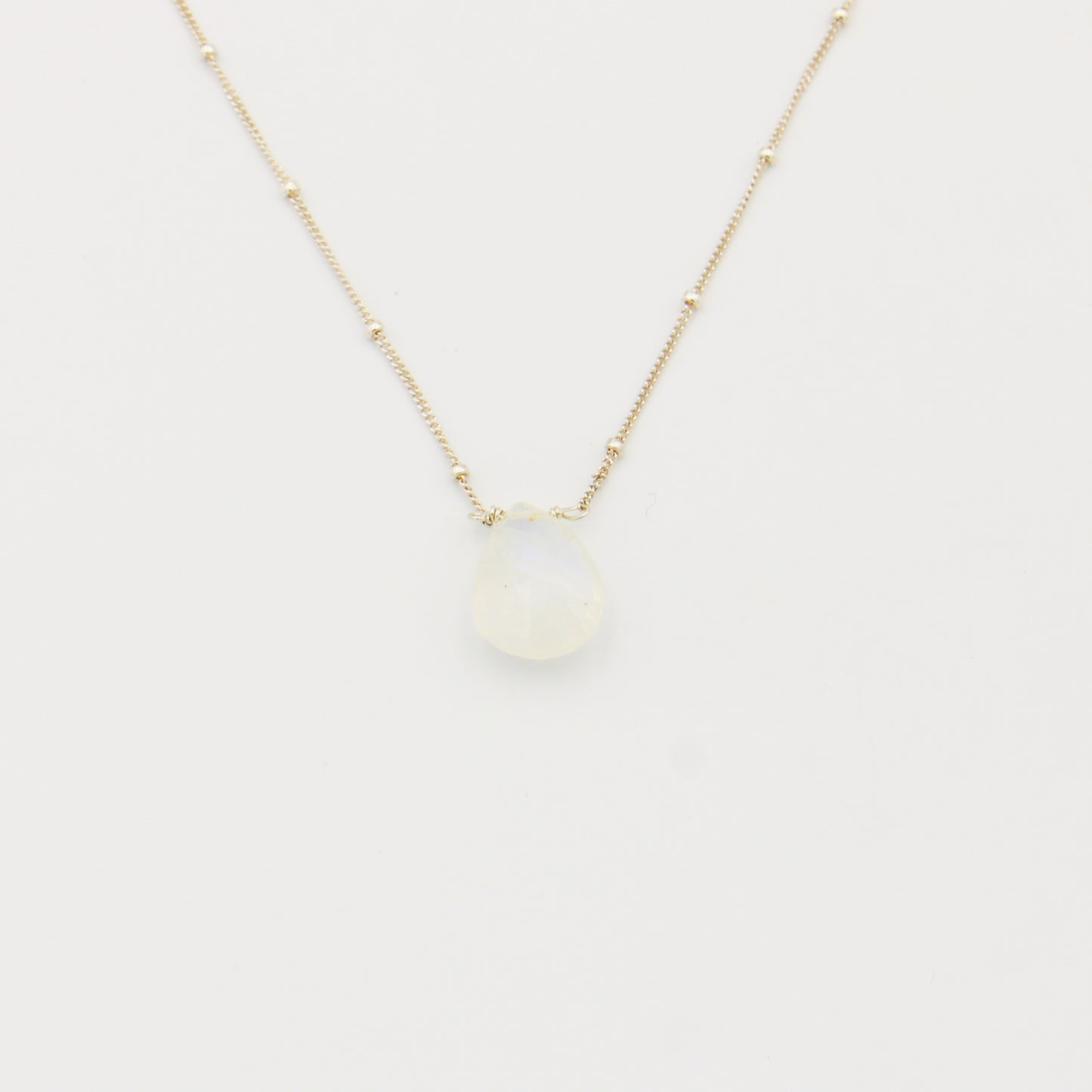 Drop of Goodness Moonstone Sterling Necklace 15-17"