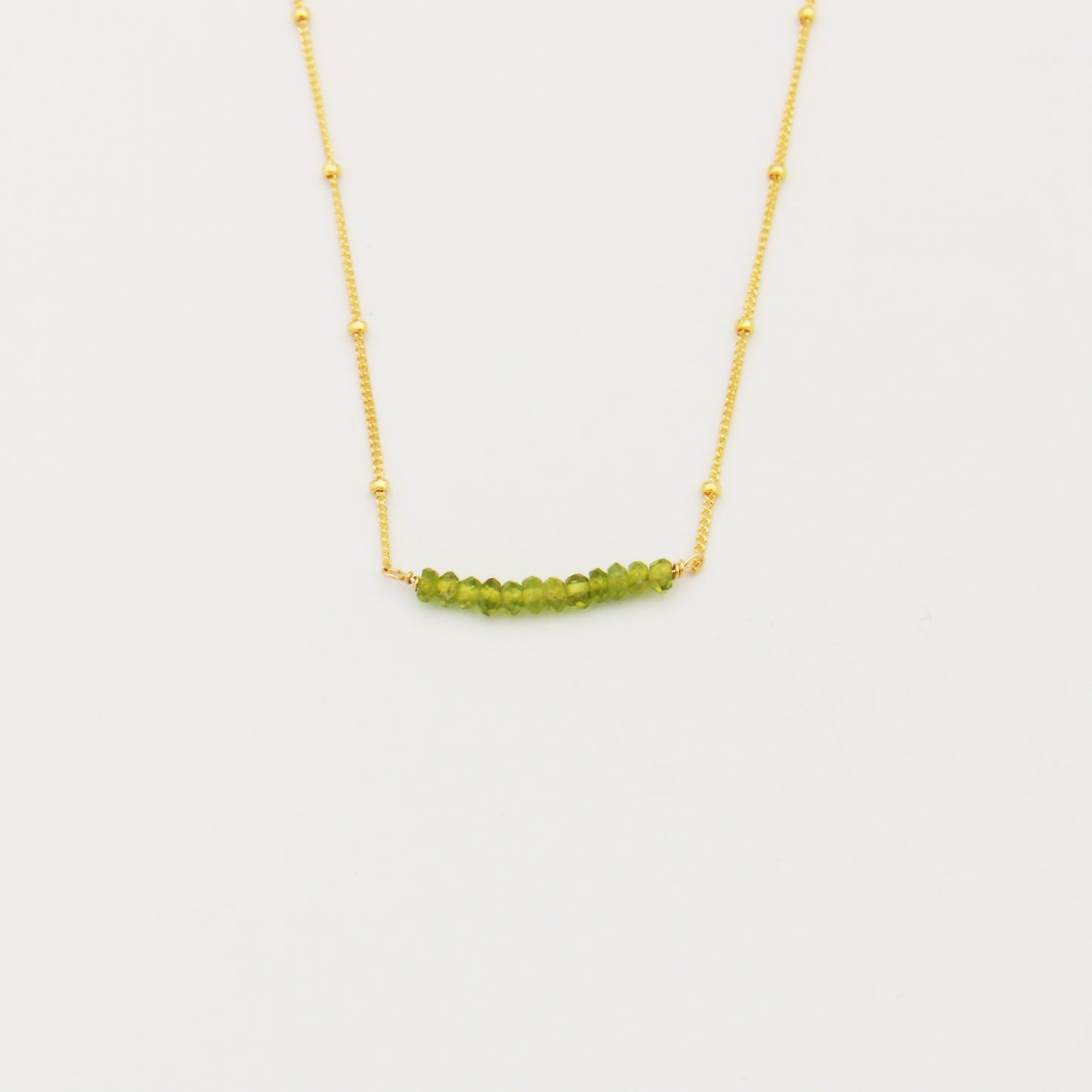 Peridot Sacred Lines GF Necklace 16-18"