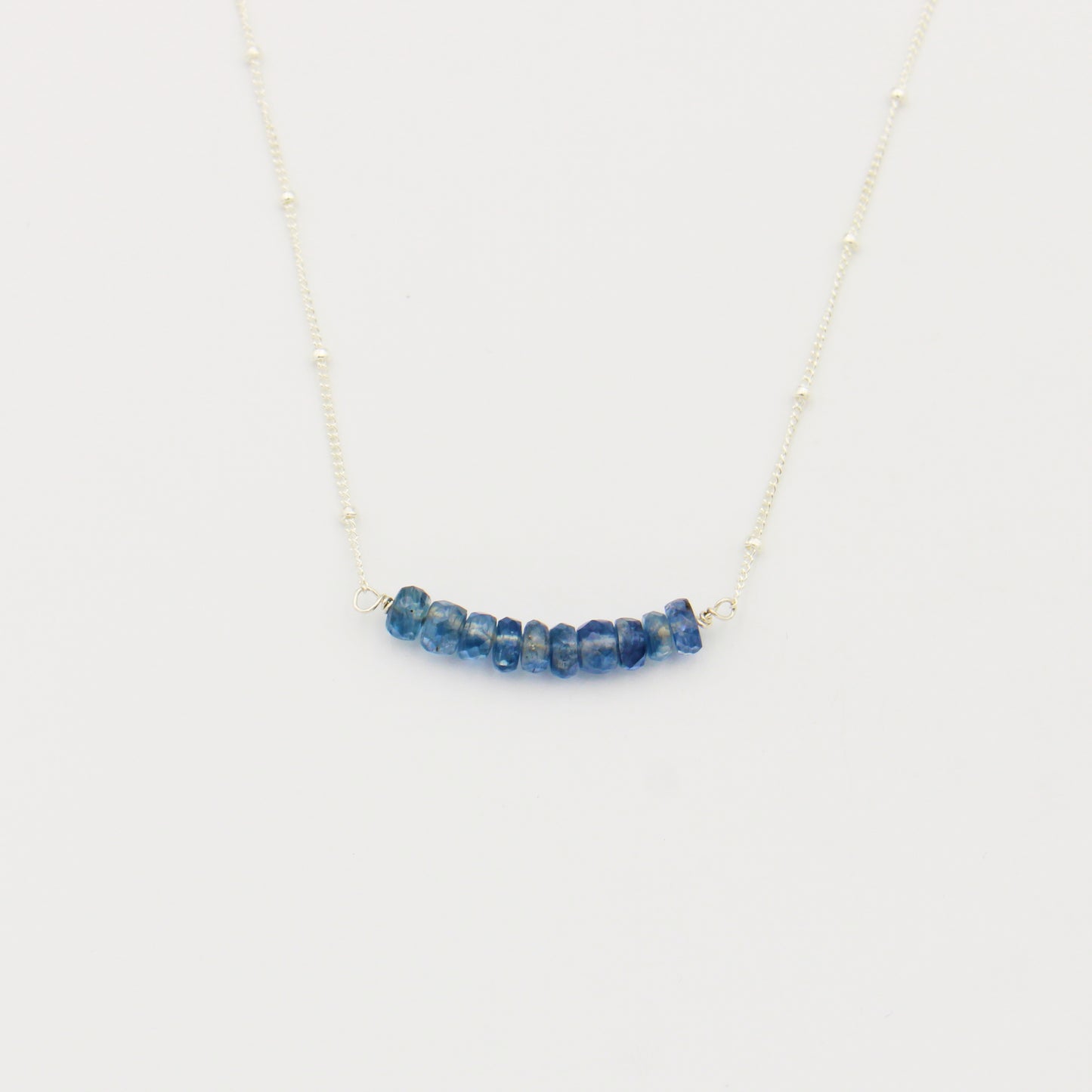 Kyanite Sacred Lines Sterling Necklace 16-18"