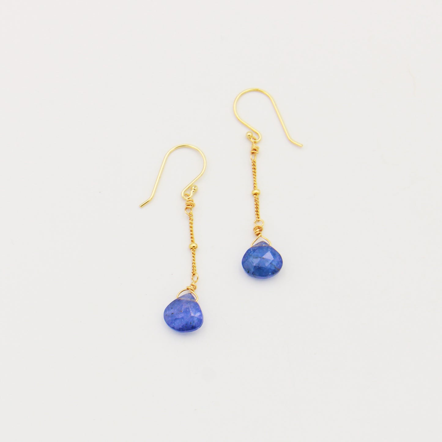 Tanzanite Drop GF Chain Earrings
