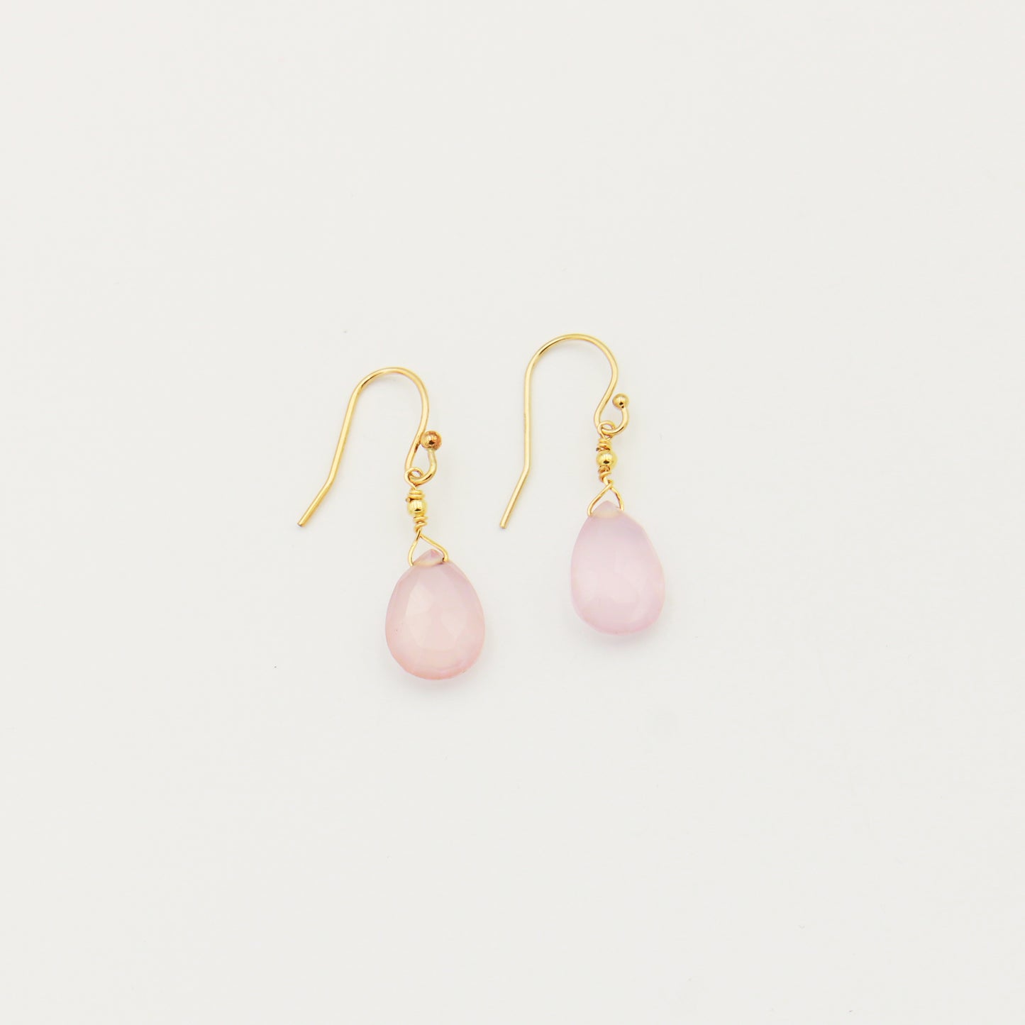 Drops of Goodness GF Pink Chalcedony Earrings