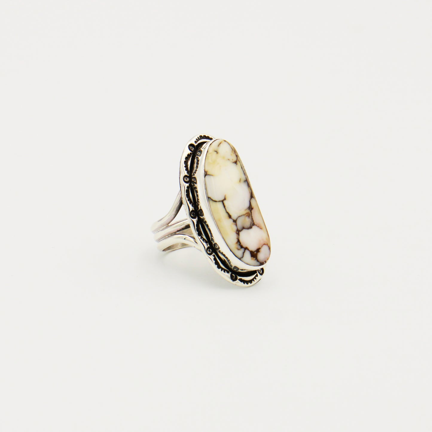 Wild Horse Large Ovoid Sterling Ring Size 8
