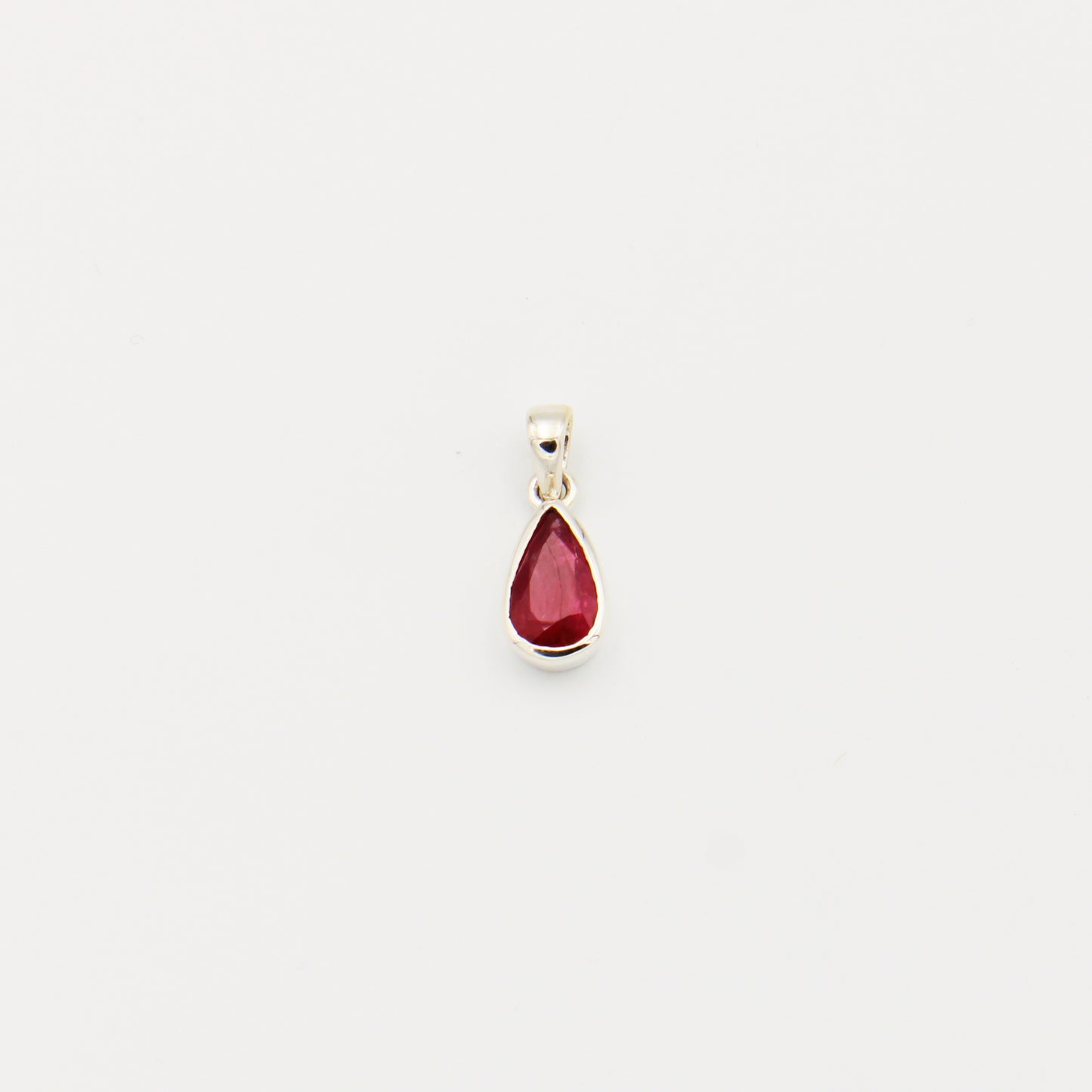 Pink Tourmaline Teardrop Faceted Sterling Silver Pendant