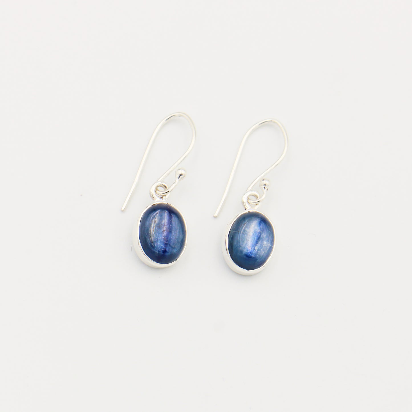 Kyanite Oval Cabochon Sterling Earrings