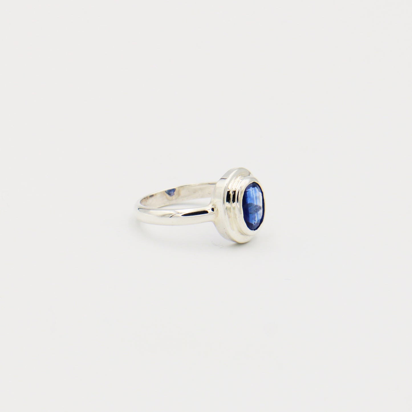 Kyanite Oval Mirror Sterling Ring Size 7