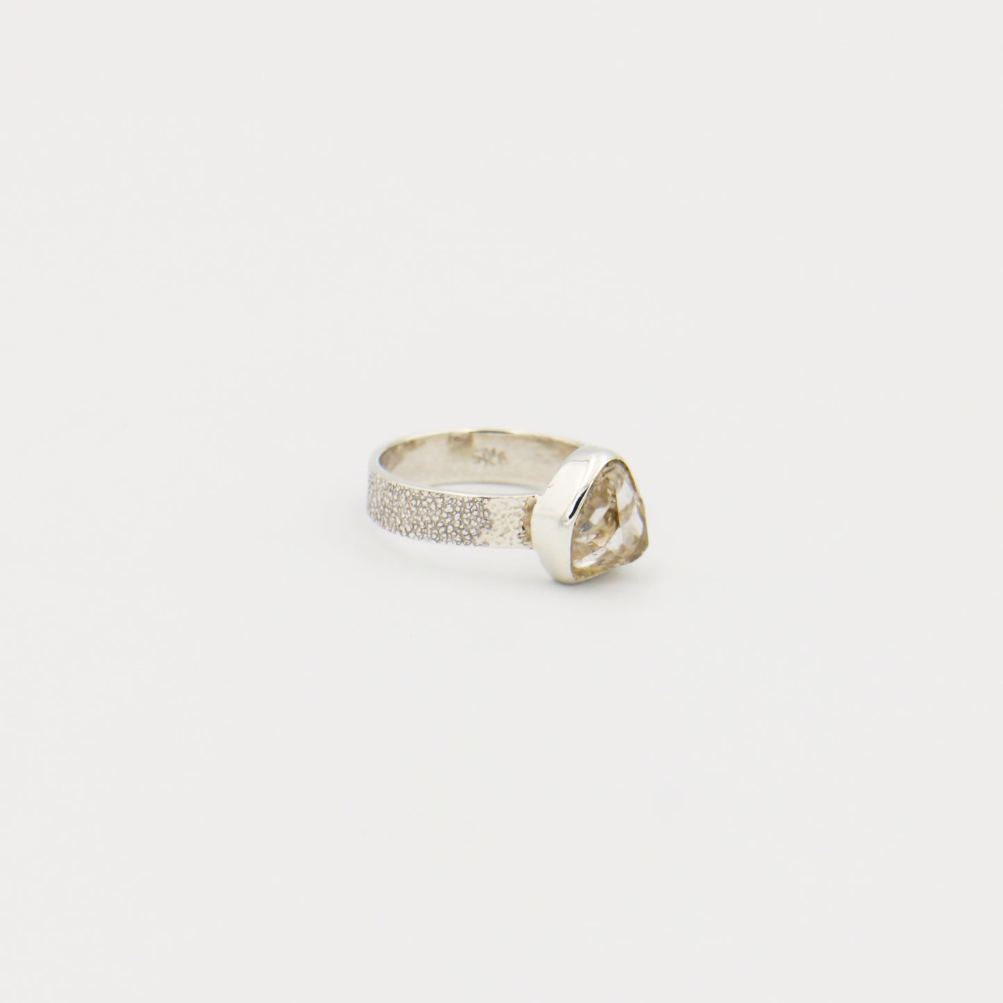 Herkimer Diamond Sterling Bezel Ring Size 5.5