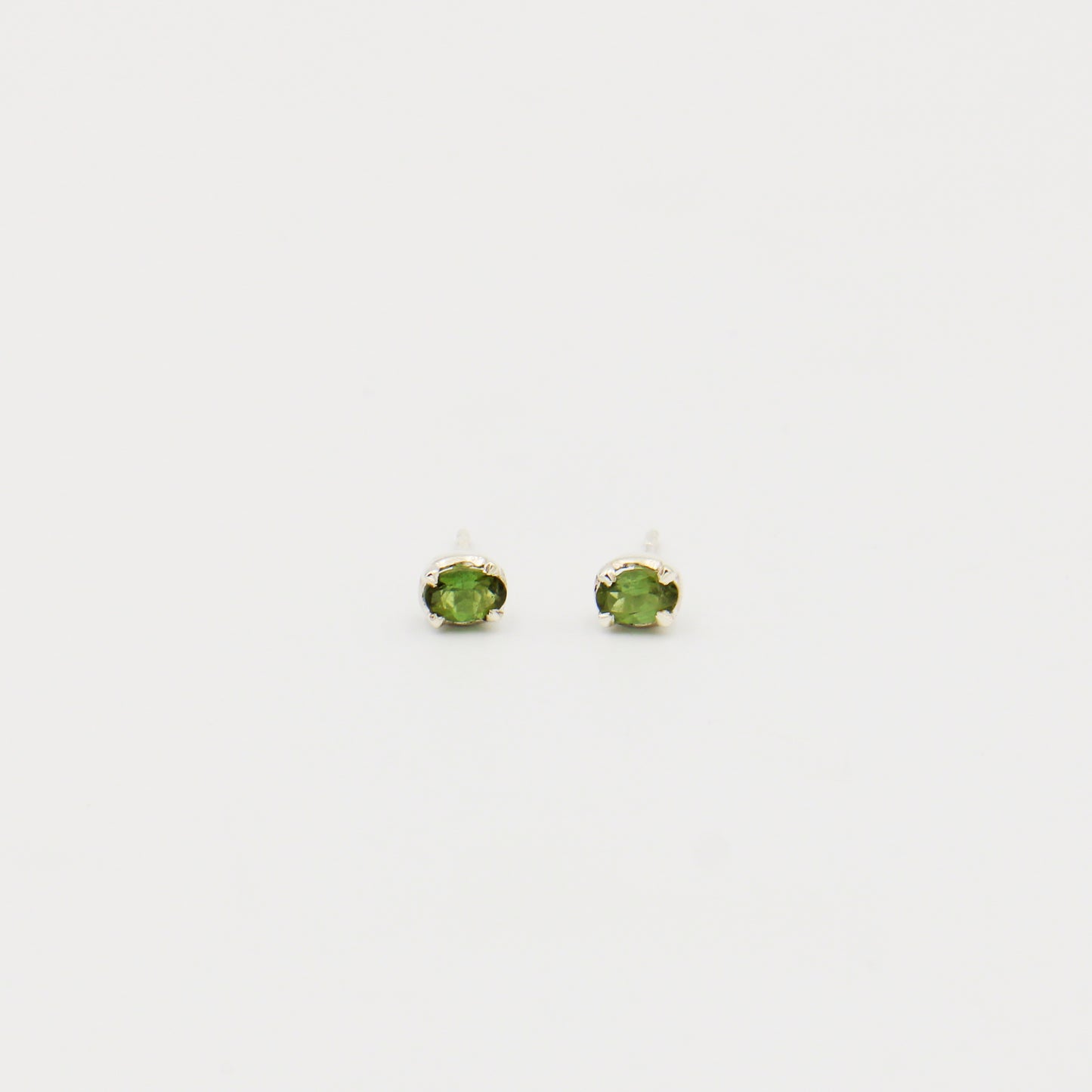 Tsavorite Round Prong Sterling Studs