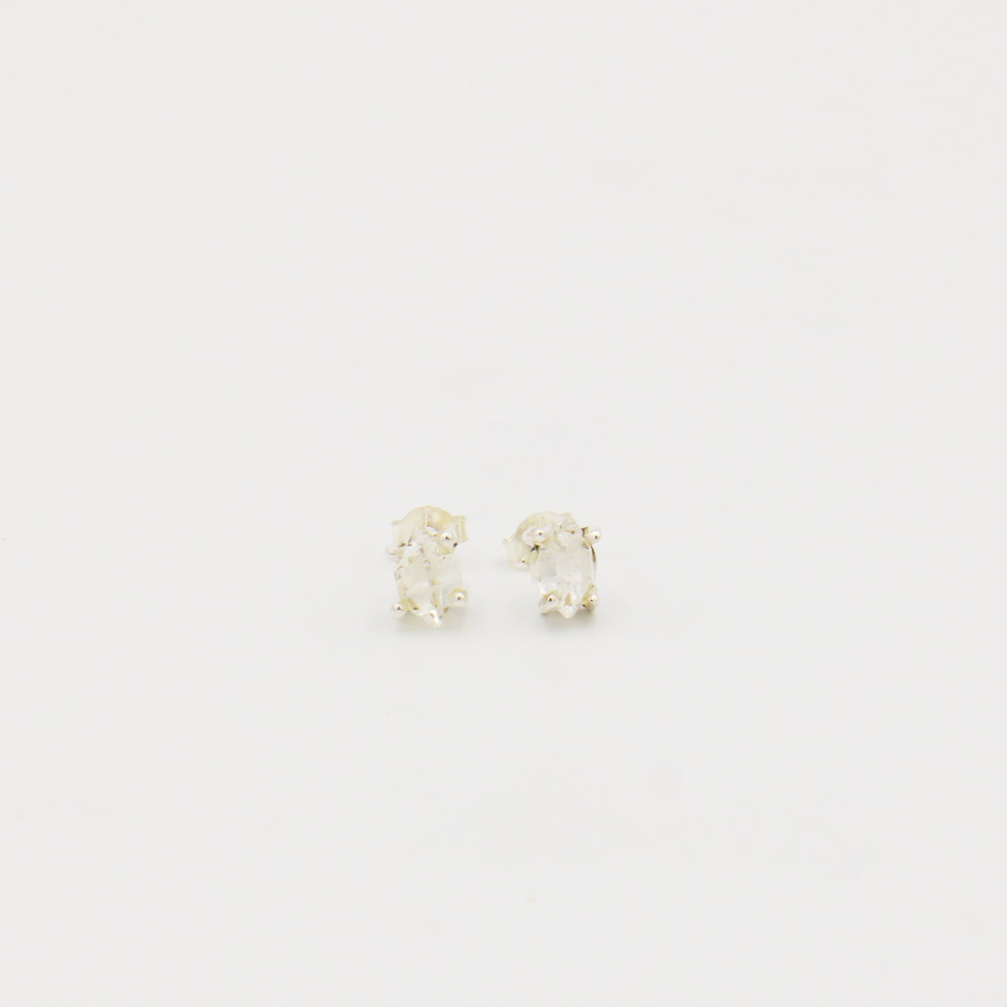 Herkimer Diamond Prong Sterling Studs