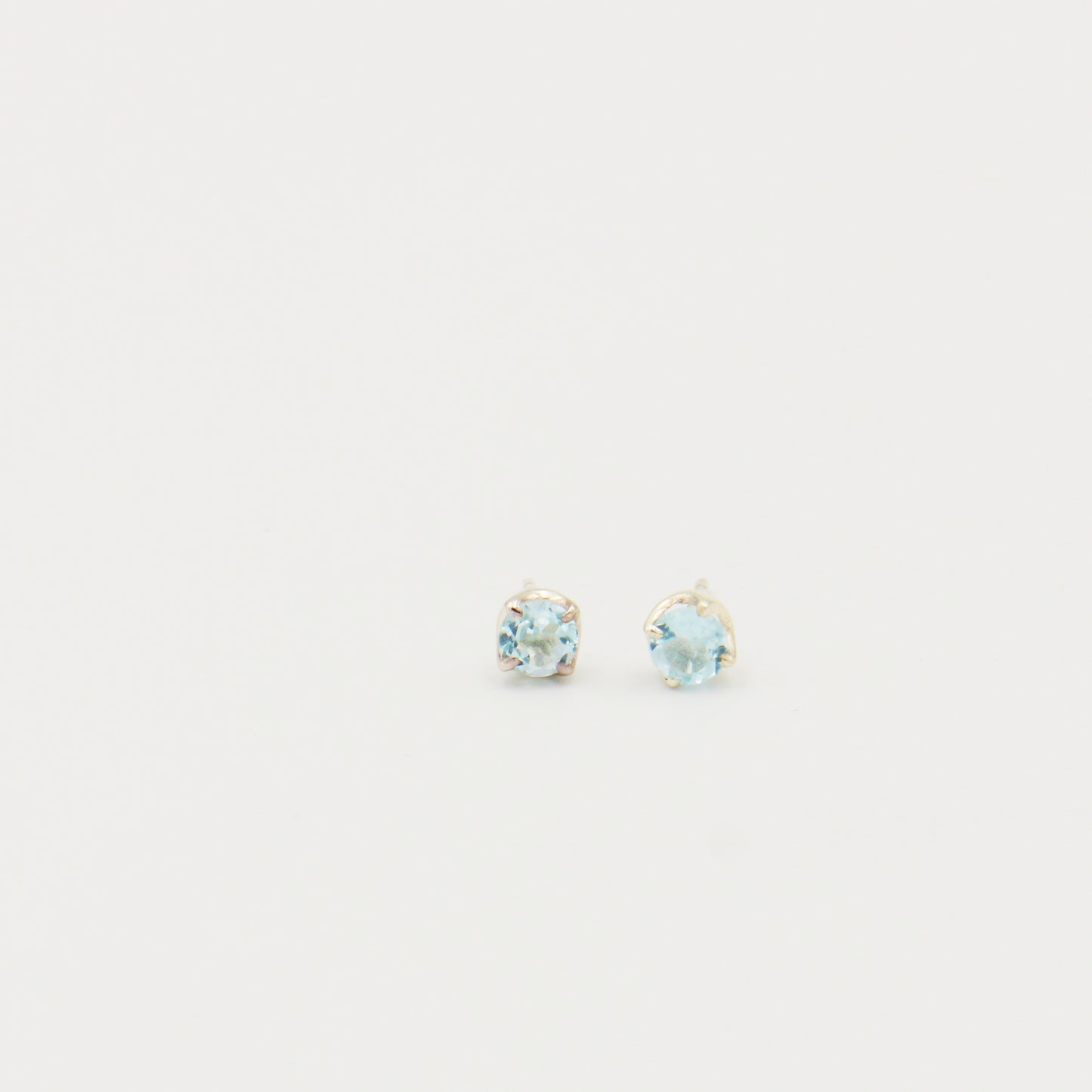Blue Topaz Round Sterling Studs