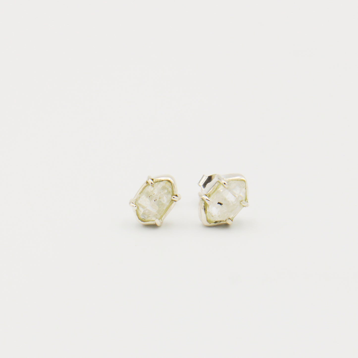Herkimer Diamond Large Prong Sterling Studs