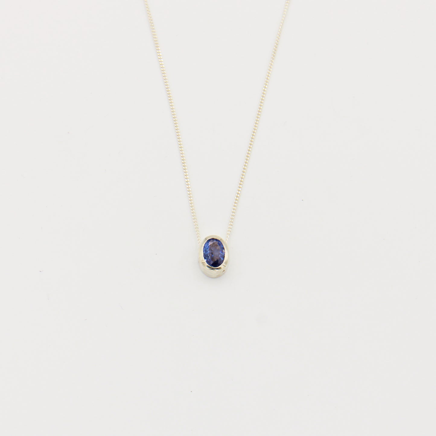 Tanzanite Sterling Silver Necklace 17.5"-19"