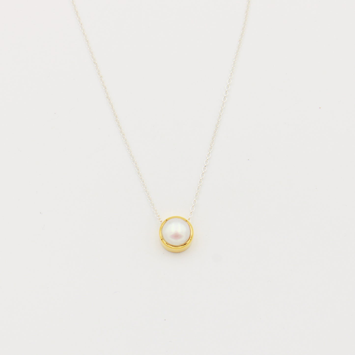 Freshwater Pearl GP Sterling Necklace 17.5"-19"