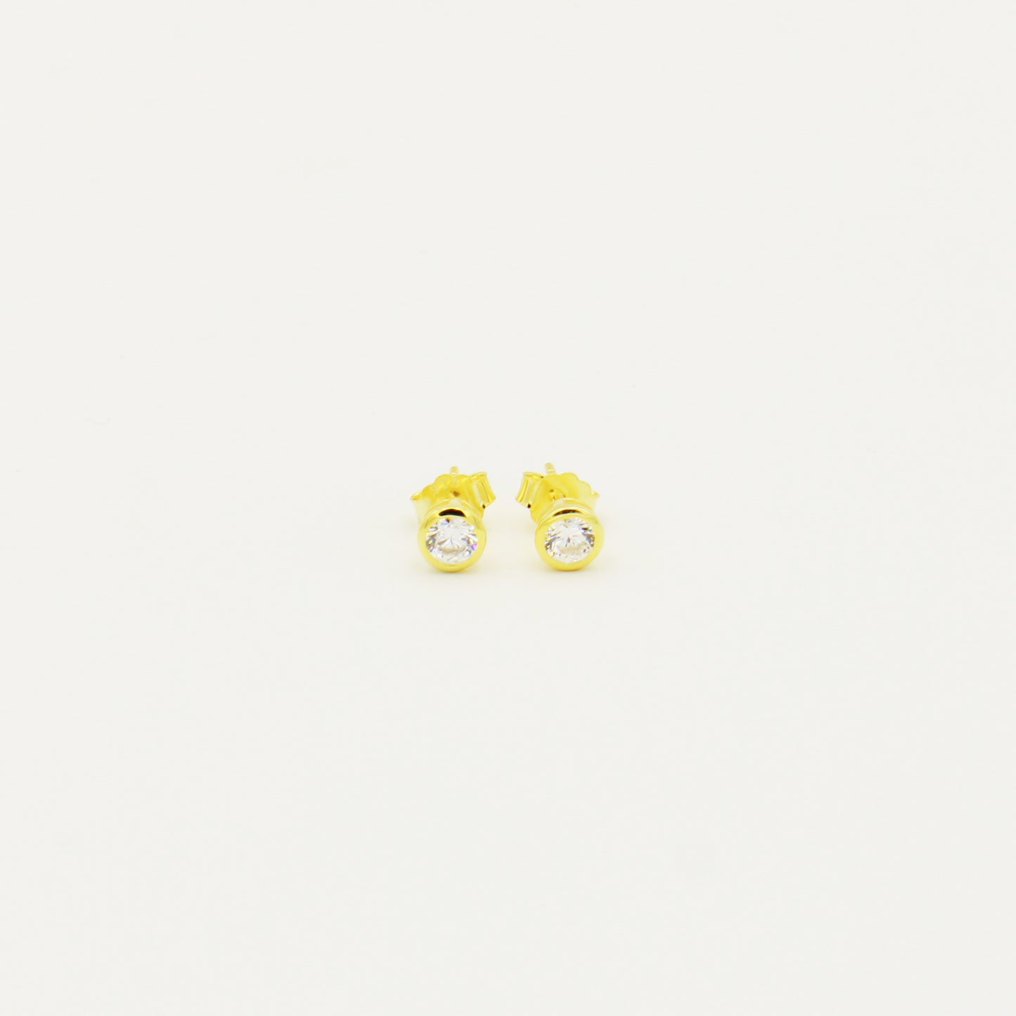 18k Gold Filled Round CZ Studs 5mm