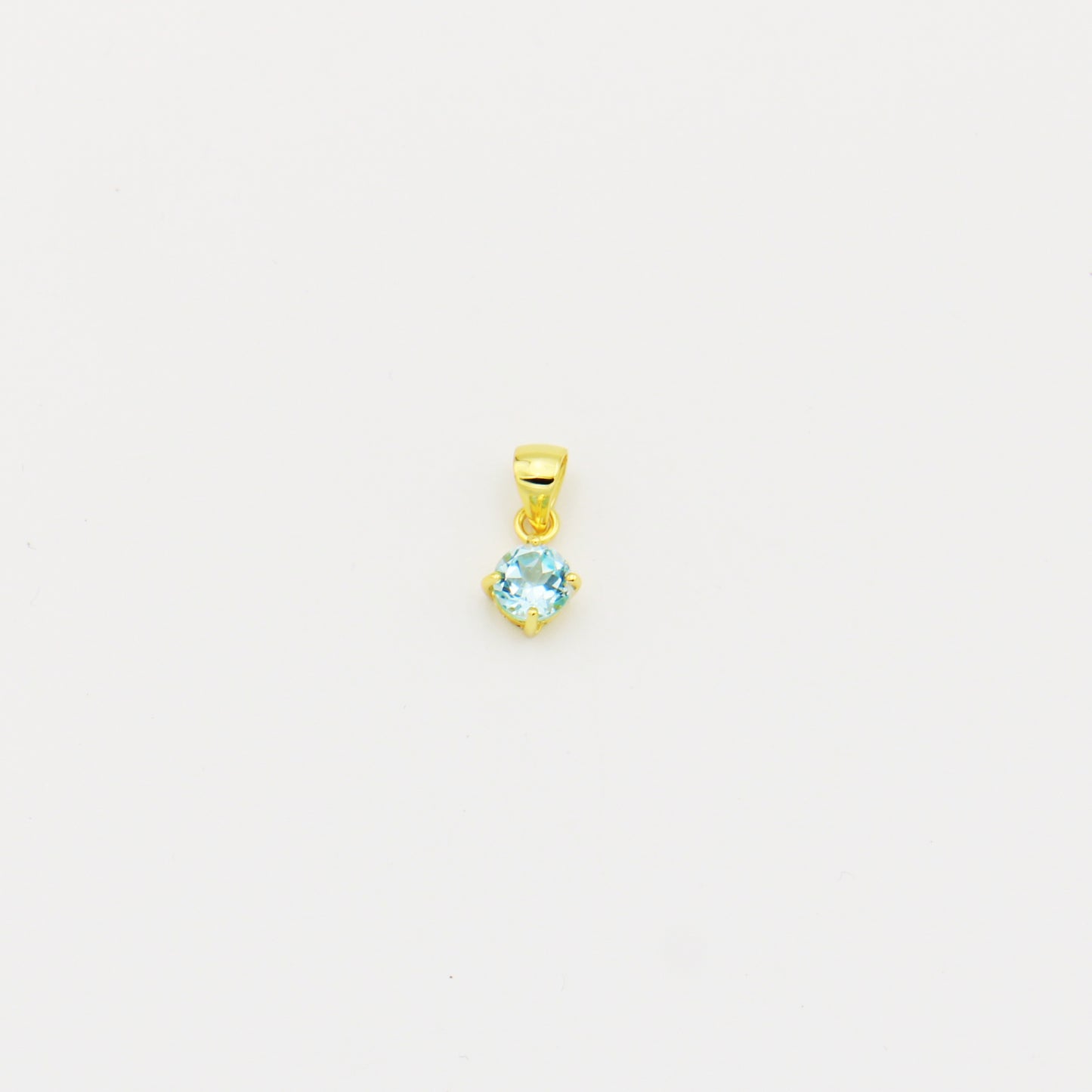 Blue Topaz 18k GF Prong Pendant
