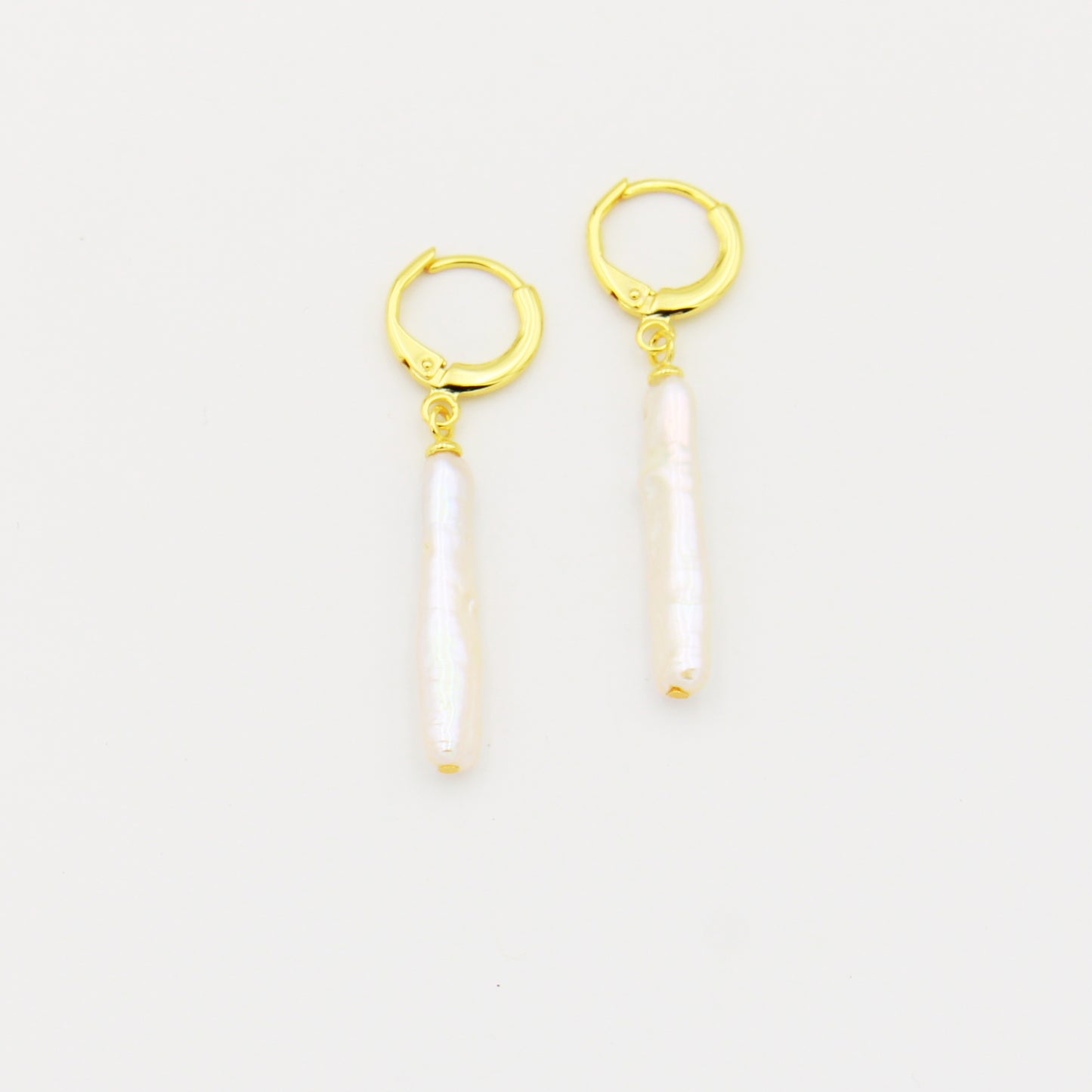 Long Baroque Pearl 18k GP Drop Earrings
