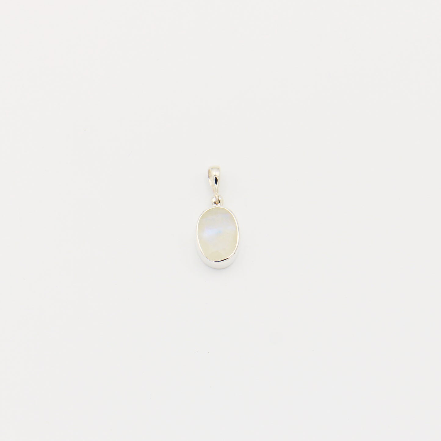 Moonstone Oval Sterling Silver Bezel Pendant
