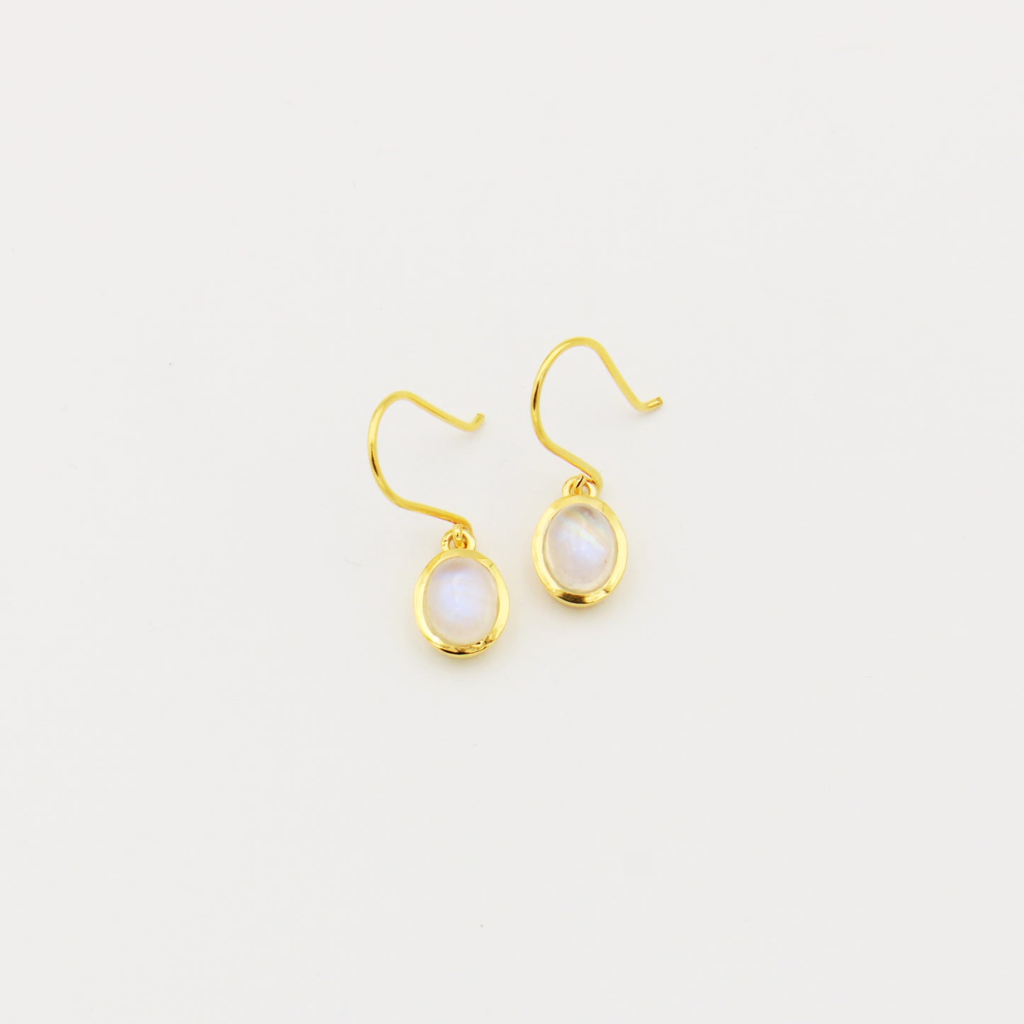 Rainbow Moonstone Oval GP Earrings