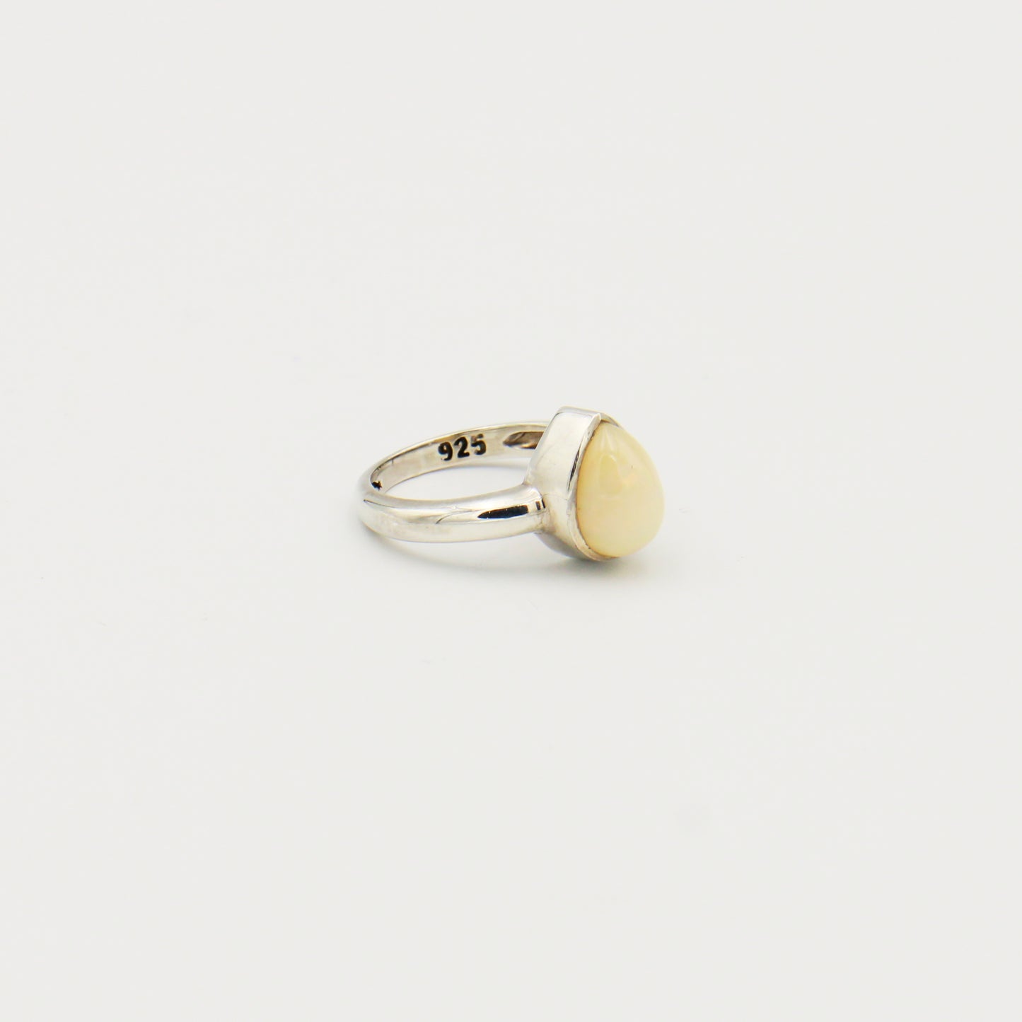 Ethiopian Opal Teardrop Sterling Ring Size 7