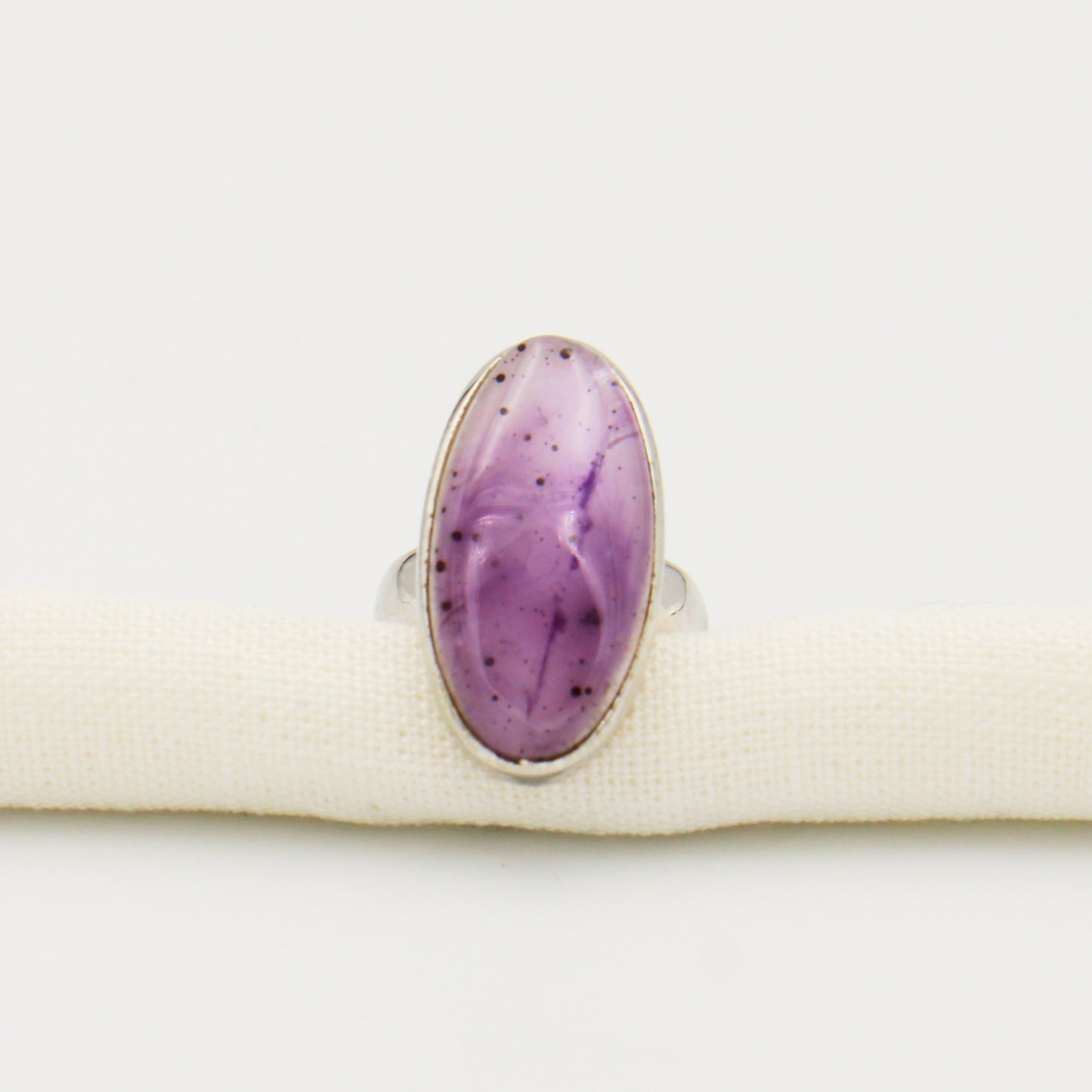 Phantom Amethyst Large Oval Sterling RP Ring Size 8
