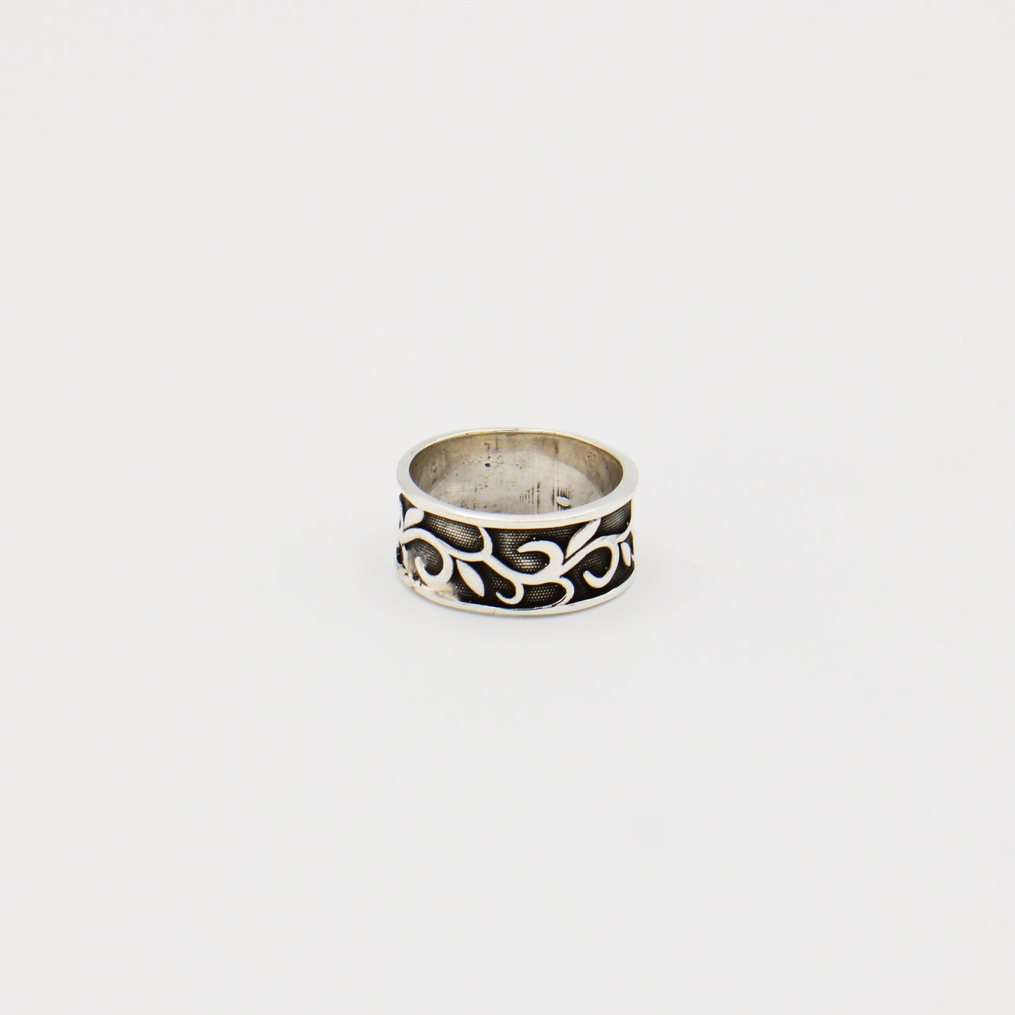 Sterling & Oxidized Vine Band Size 8