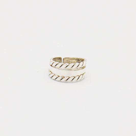 Sterling Silver Tile Textured Band