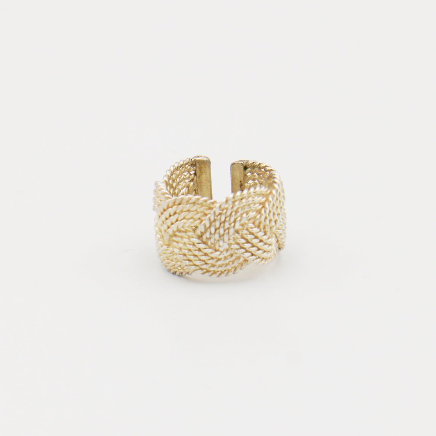 Sterling Silver Basket Braid Adjustable Ring