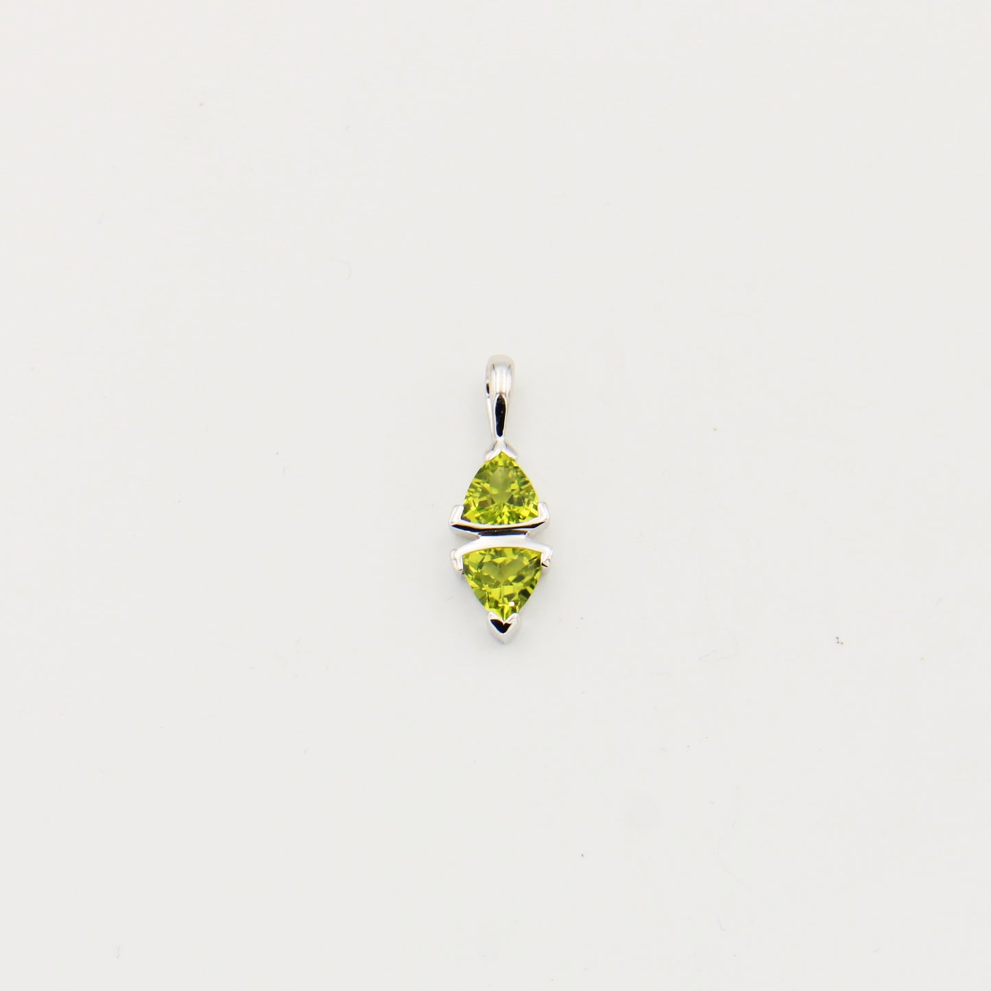 Peridot Double Trilliant Sterling Pendant