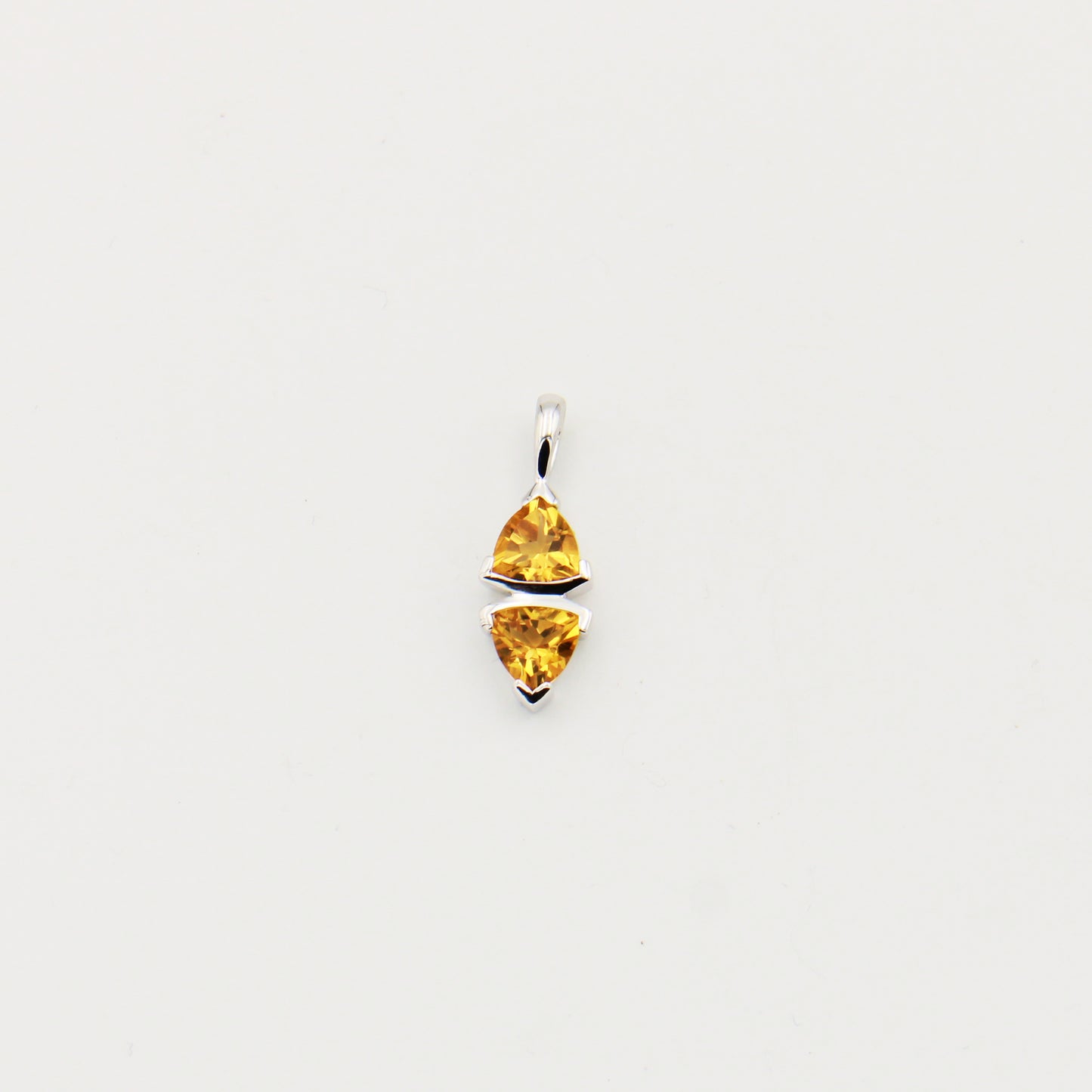 Citrine Double Trilliant Sterling Pendant