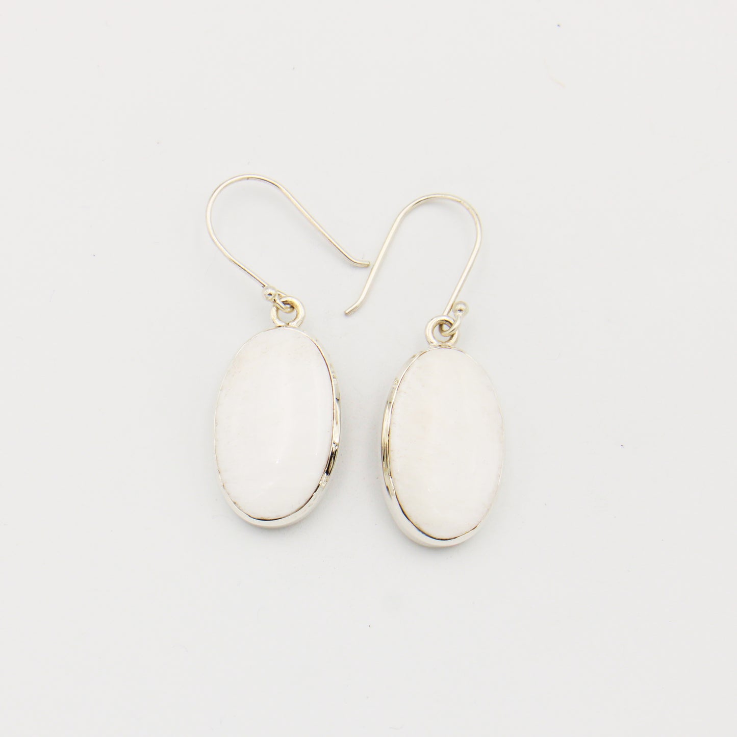 Scolecite Oval Sterling Earrings