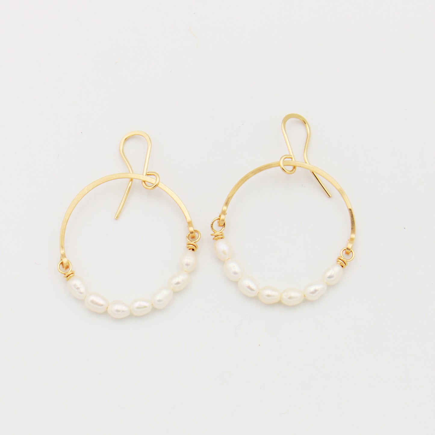 Freshwater Pearl GF Drop Hoops
