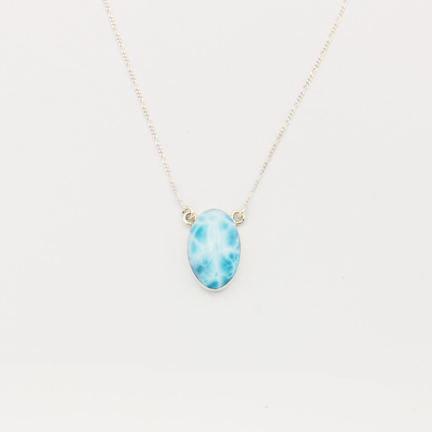 Larimar Oval Sterling Necklace 18.5"
