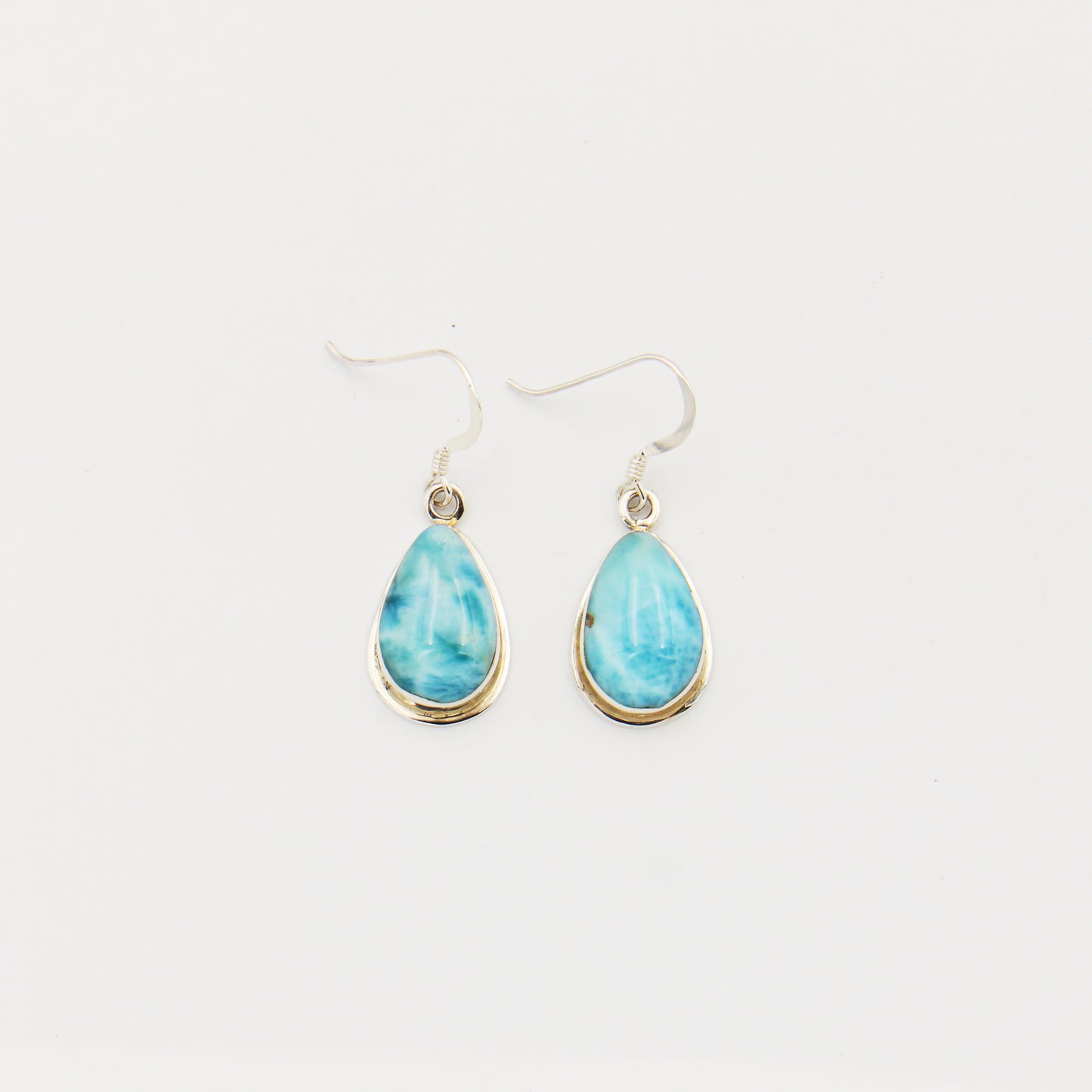 Larimar Teardrop Sterling Frame Earrings