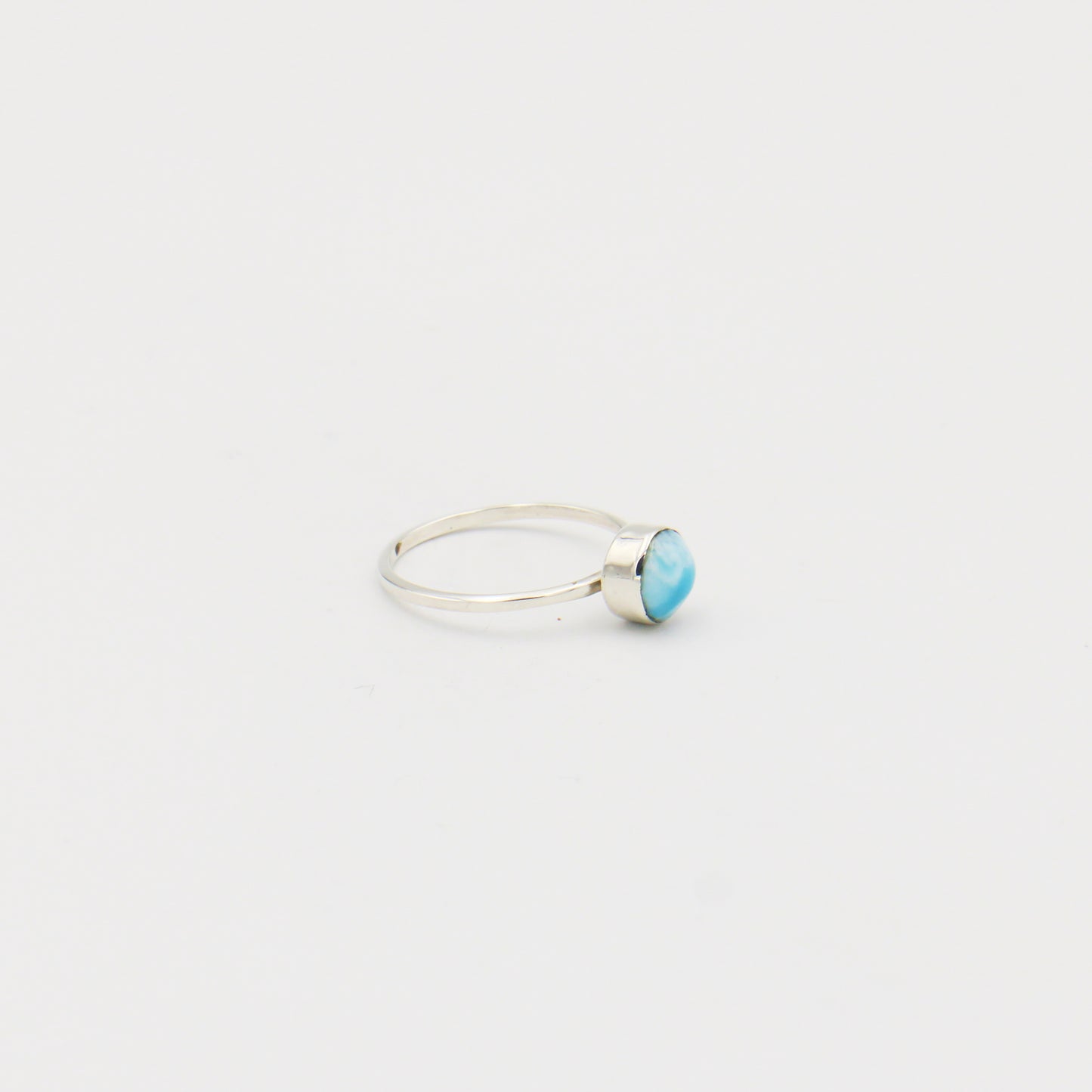 Larimar Small Round Sterling RIng Size 9