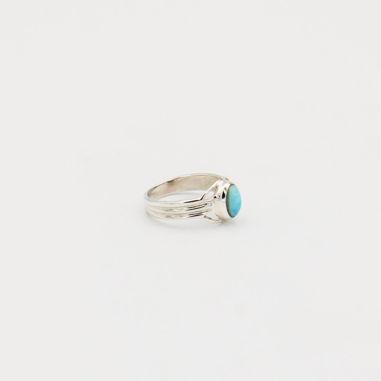 Larimar Nouveau Oval Sterling Ring Size 7